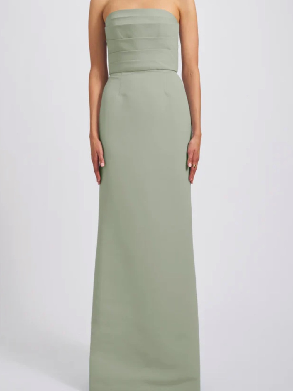 Amsale Bridesmaid Dress Sonia GB136A in Moss
